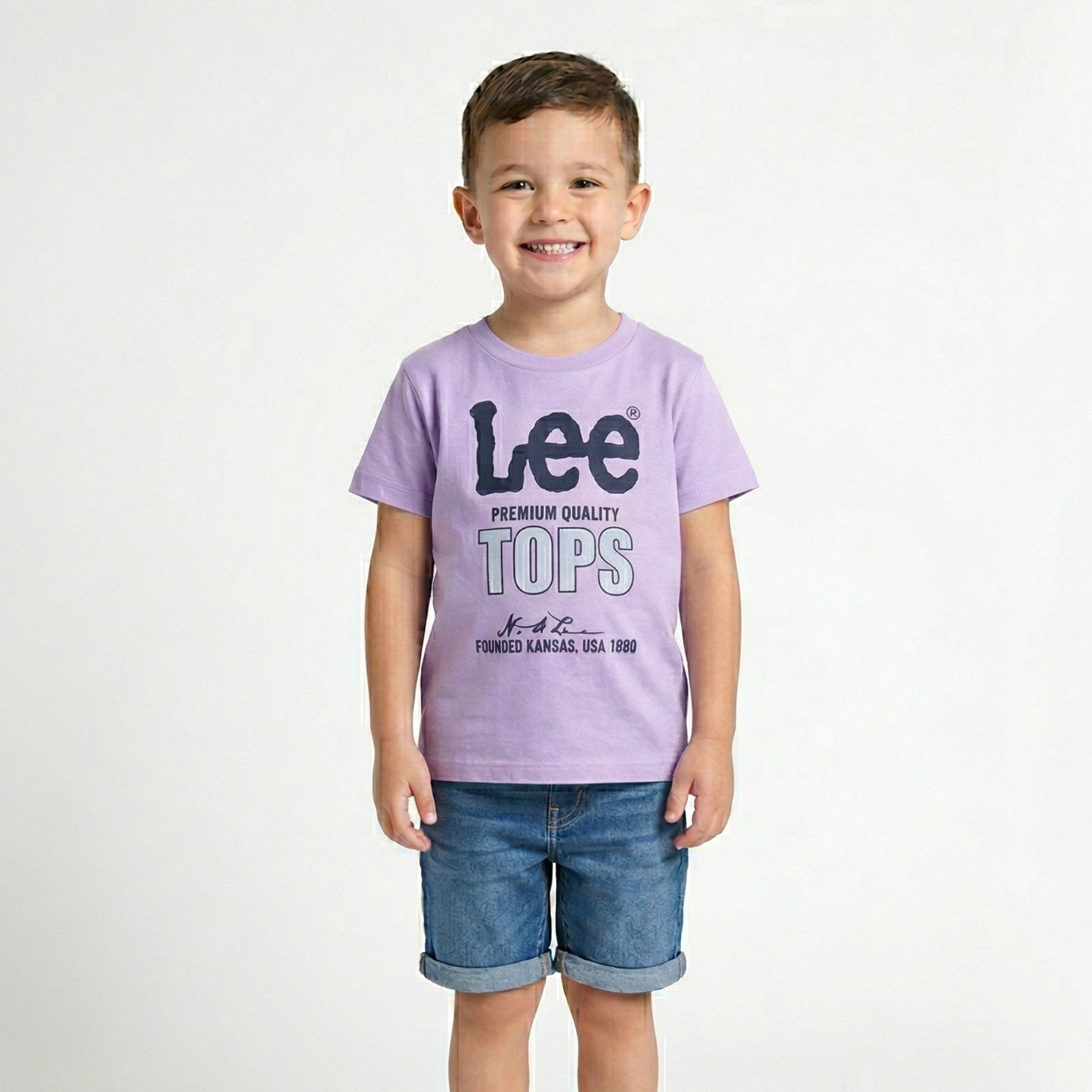 Printed Light Purple Cotton T-Shirt