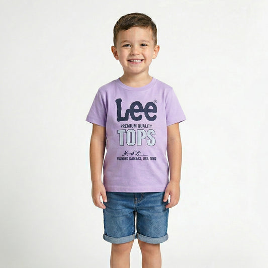 Printed Light Purple Cotton T-Shirt