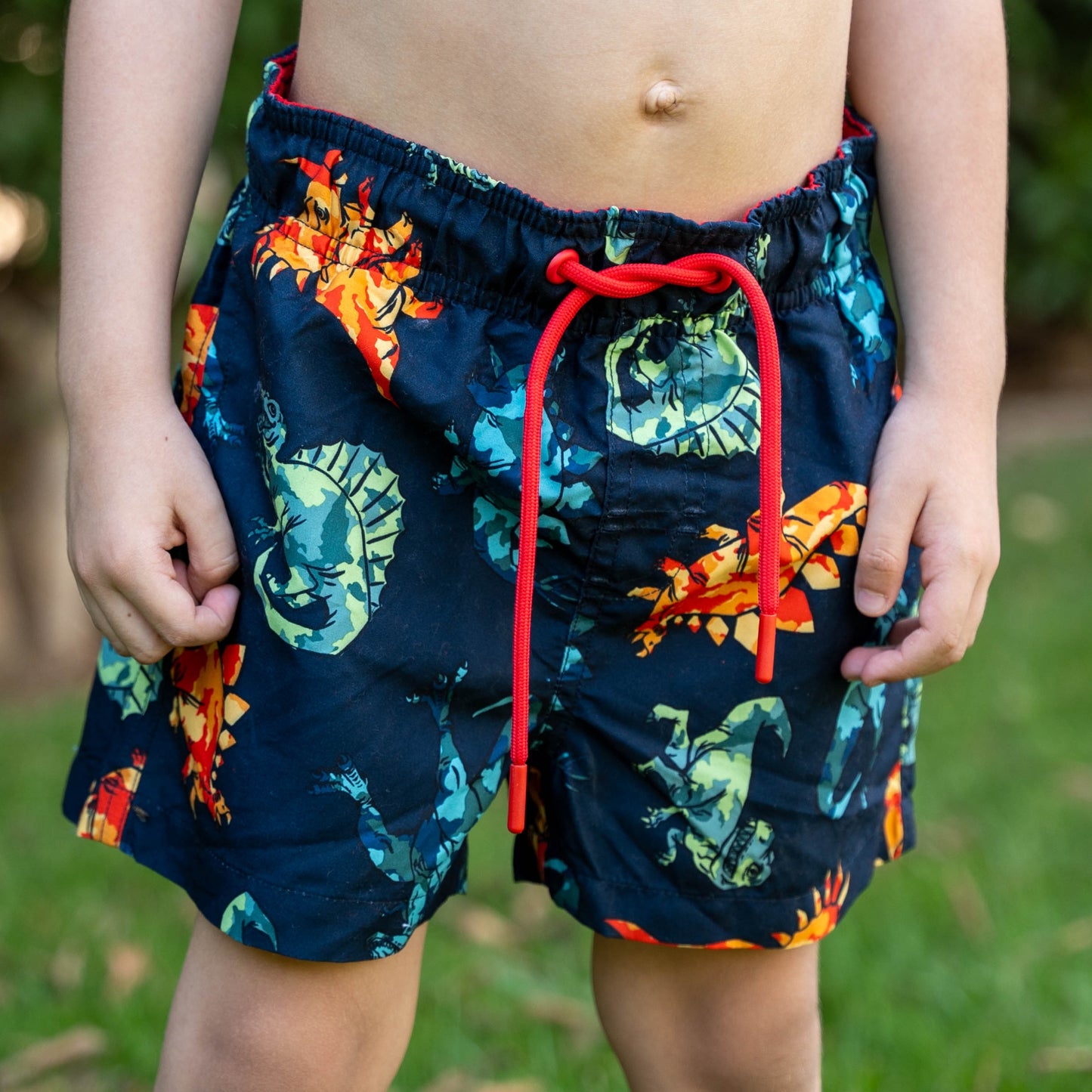 Dinosaur Navy/Red Microfiber Swimshort