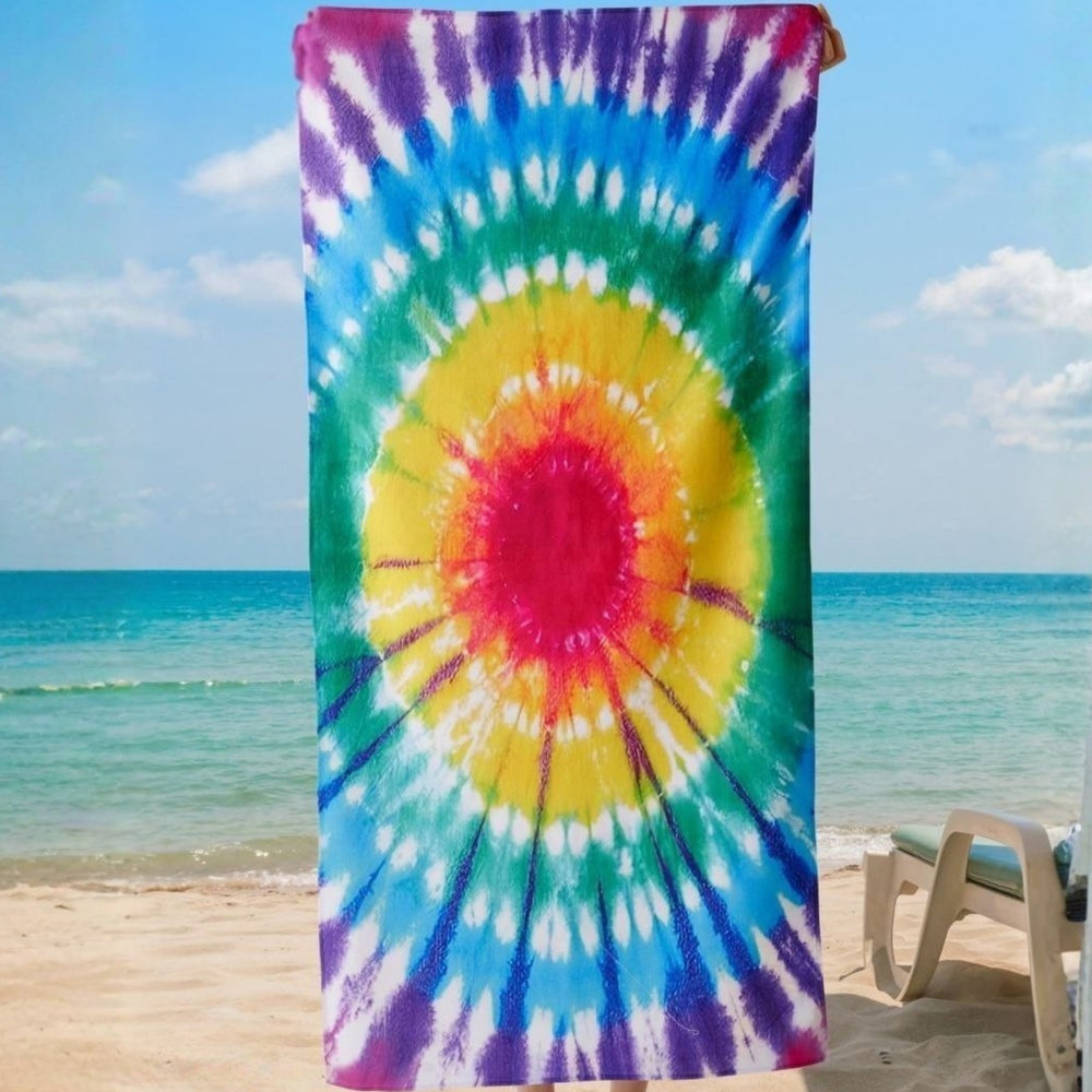 Retro Sunburst Microfiber Beach Towel