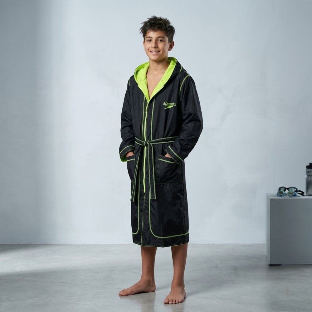 SP Black & Neon Green Waterproof Swim Robe
