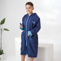 SP Navy & Light Blue Waterproof Swim Robe