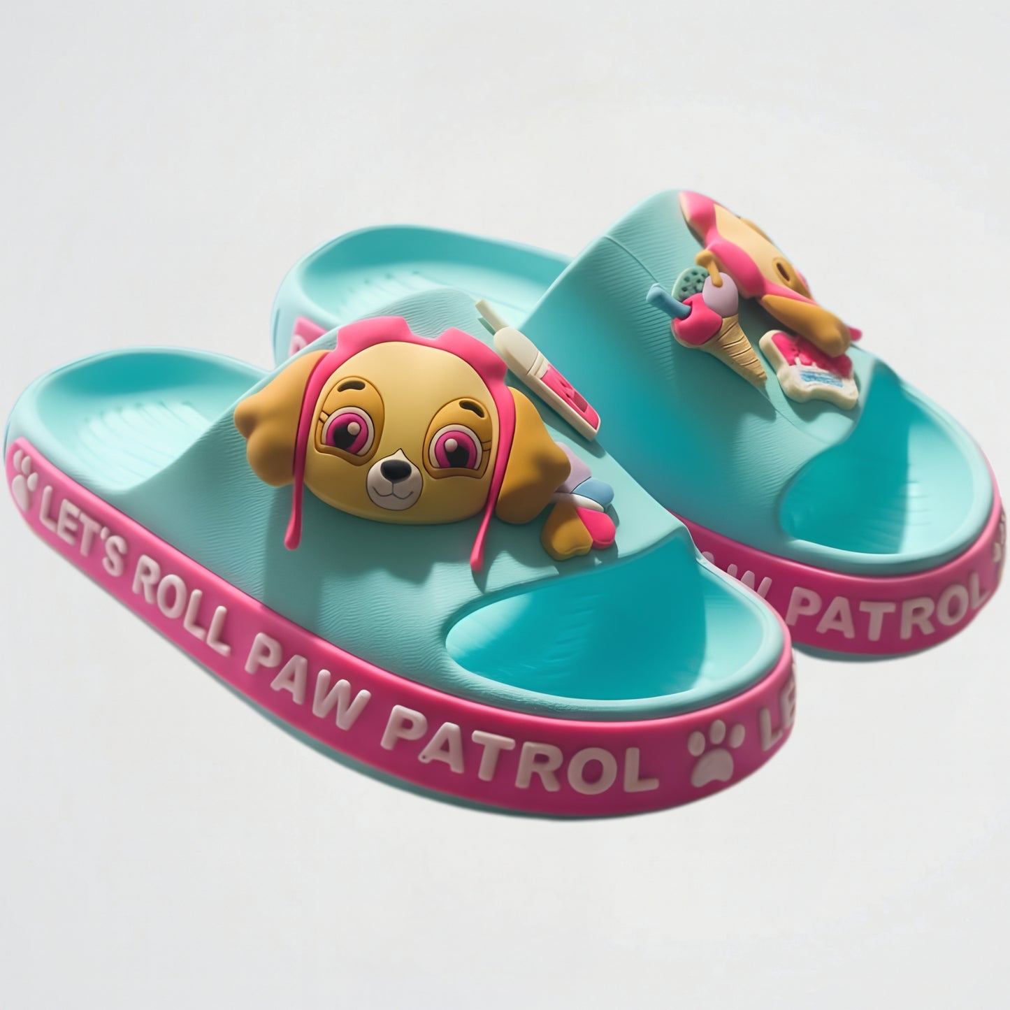 Skye's Summer Turquoise/Pink Slides