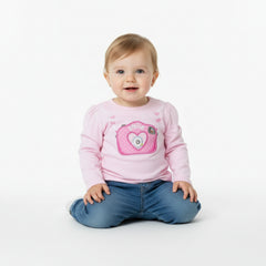 Smile To The Camera Flower Pink Cotton T-Shirt