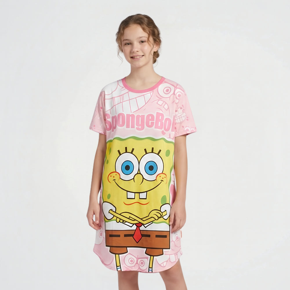 SpongeBob Pink Cotton Sleeping Dress