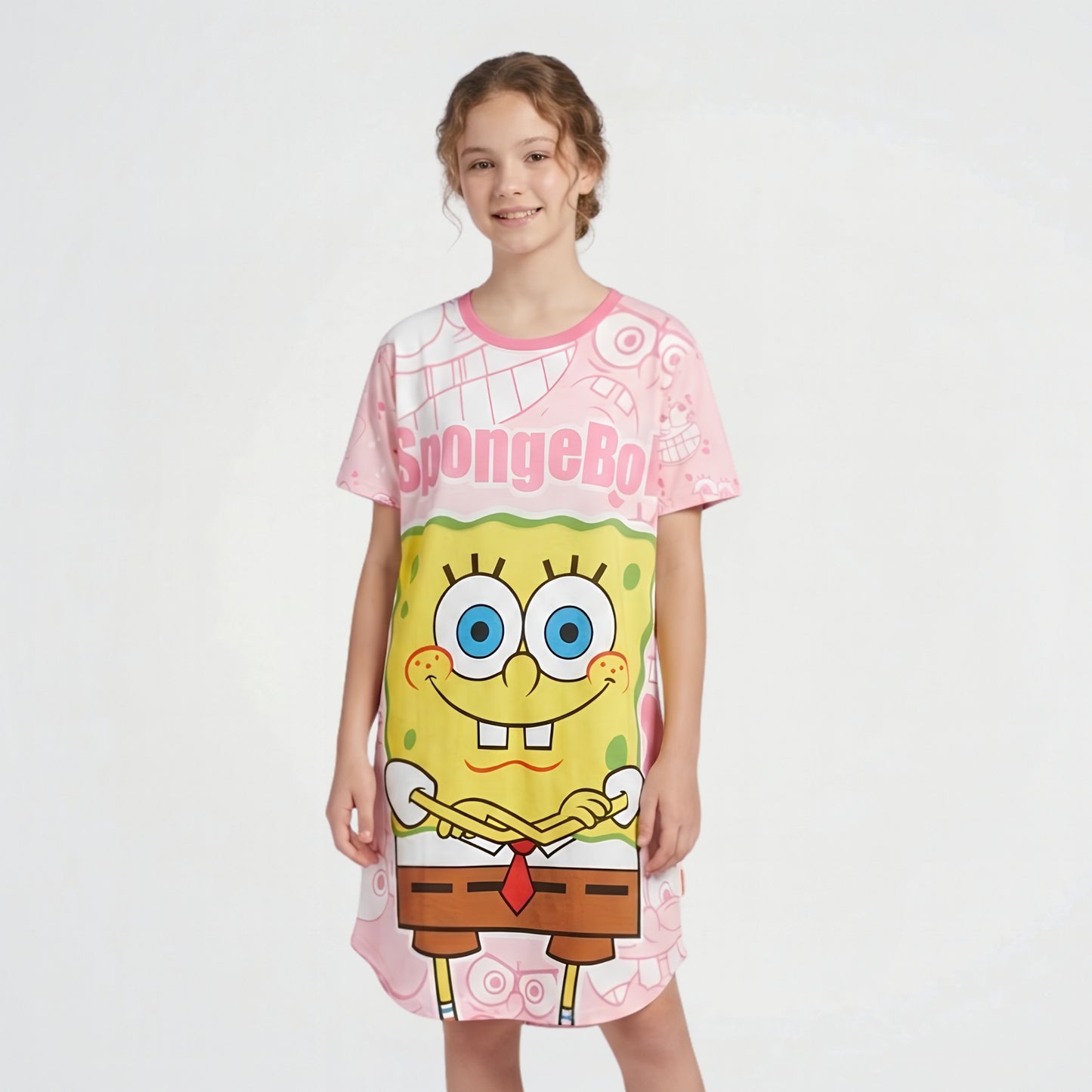SpongeBob Pink Cotton Sleeping Dress