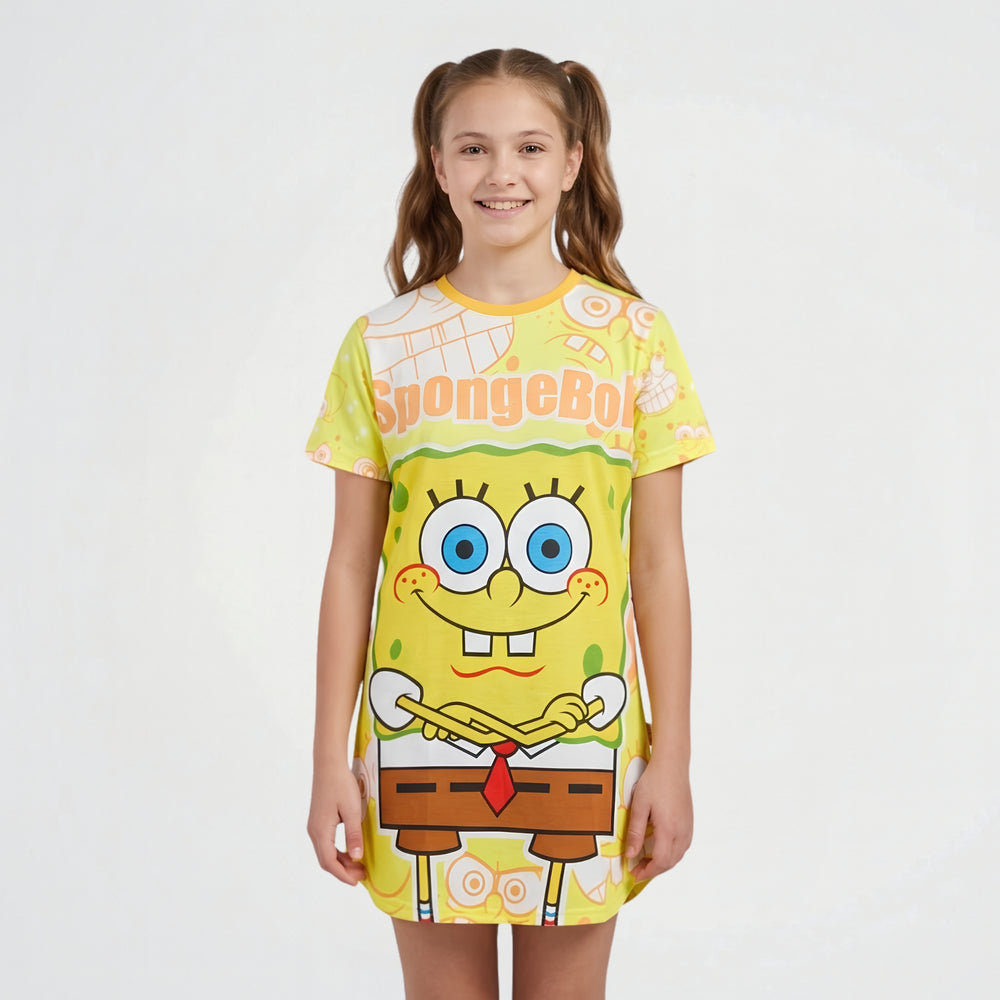 SpongeBob Yellow Cotton Sleeping Dress
