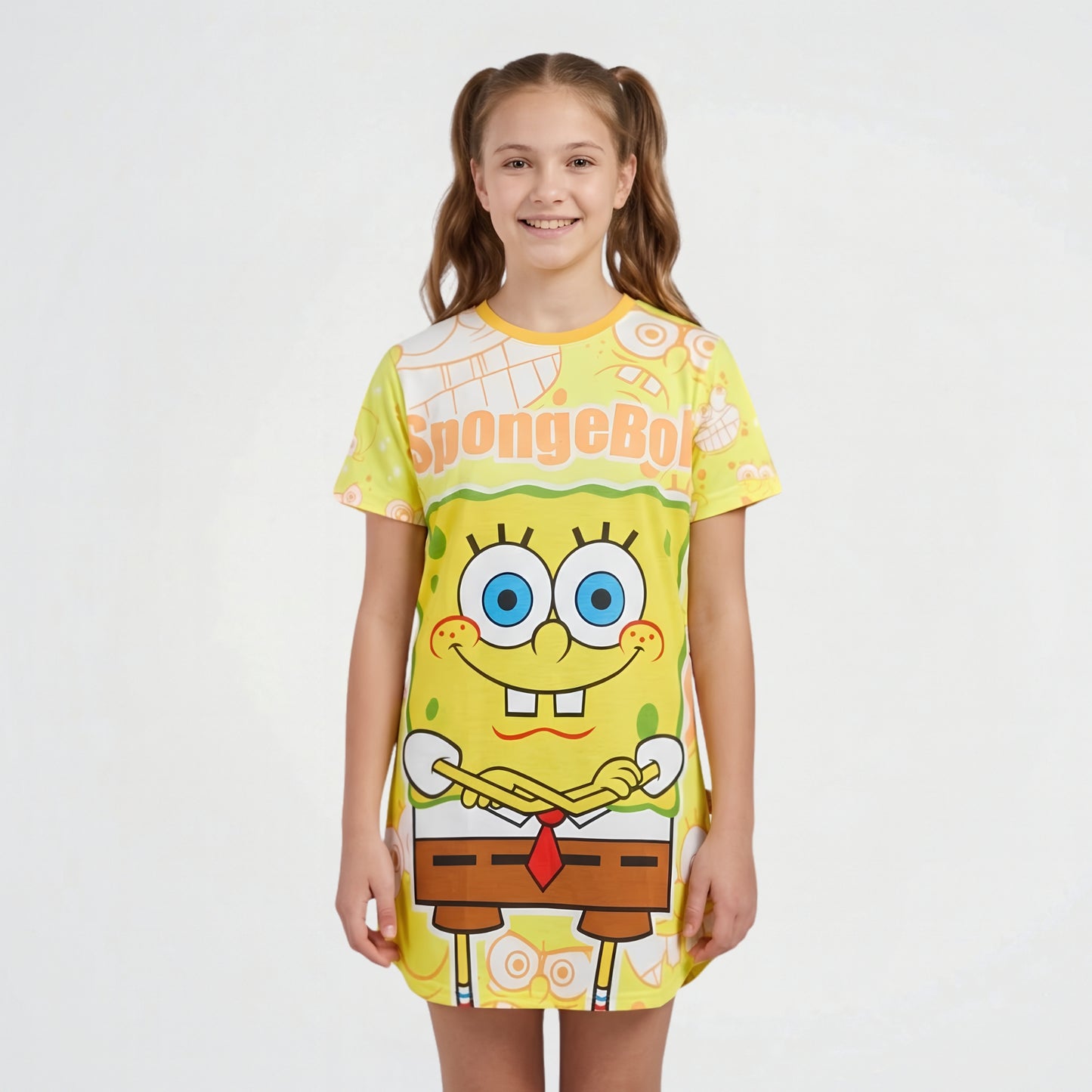 SpongeBob Yellow Cotton Sleeping Dress