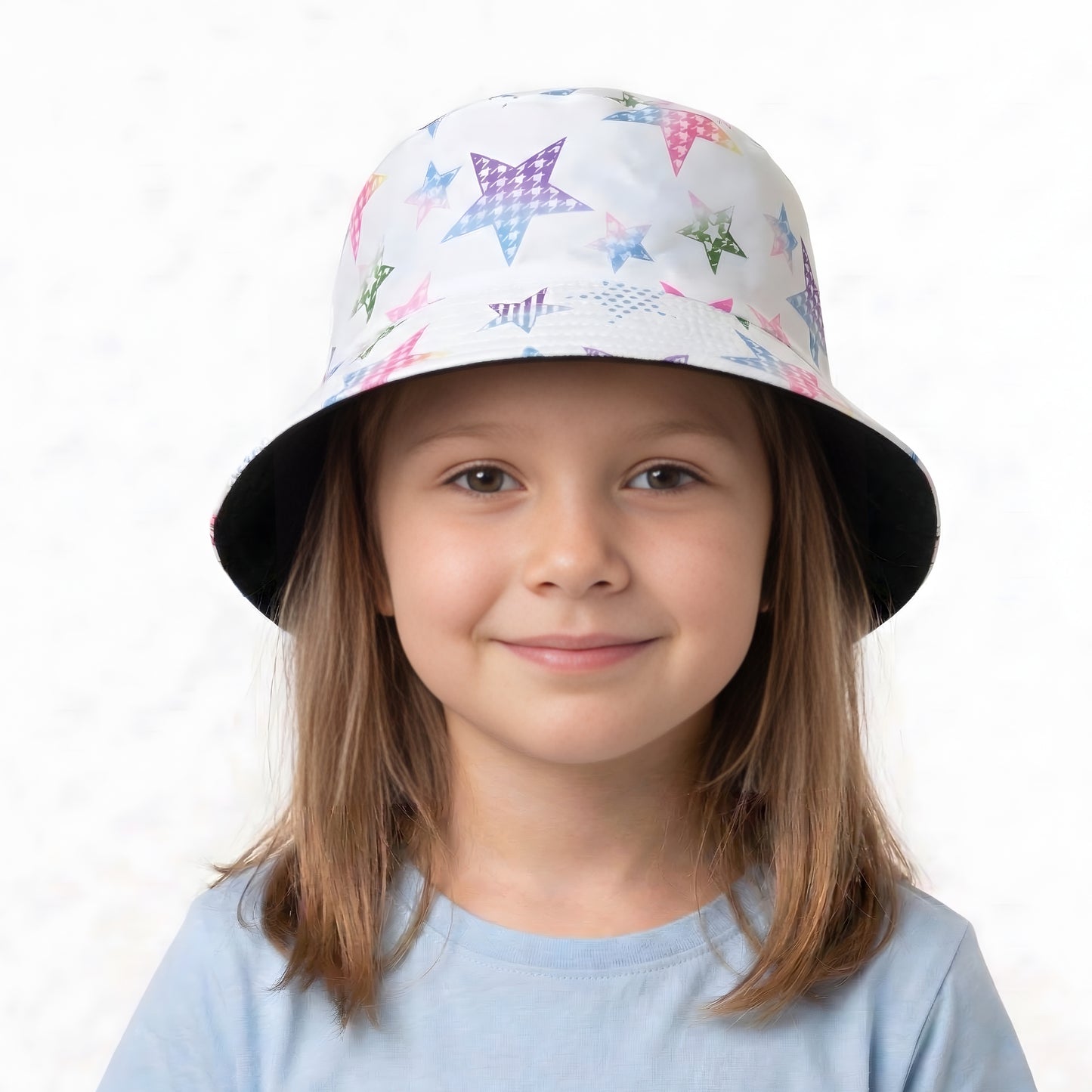 Stars White Bucket Hat