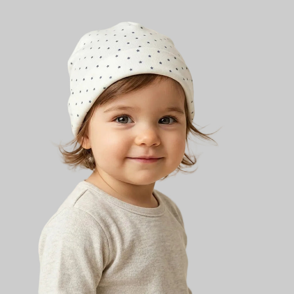 Stars White Fleece Ice Cap