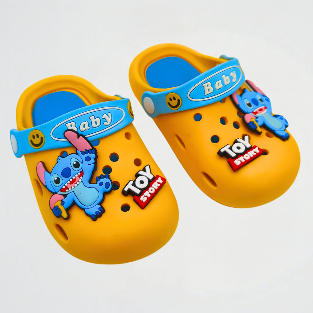Stitch Yellow/Light Blue Clogs