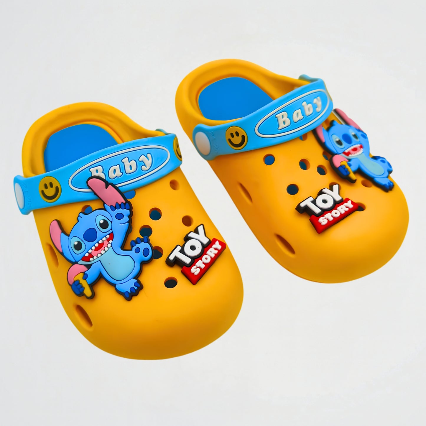 Stitch Yellow/Light Blue Clogs