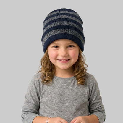 Striped Navy/Grey Fleece Ice Cap (Model 02)