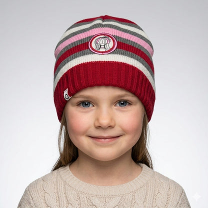 Striped Red Fleece Ice Cap
