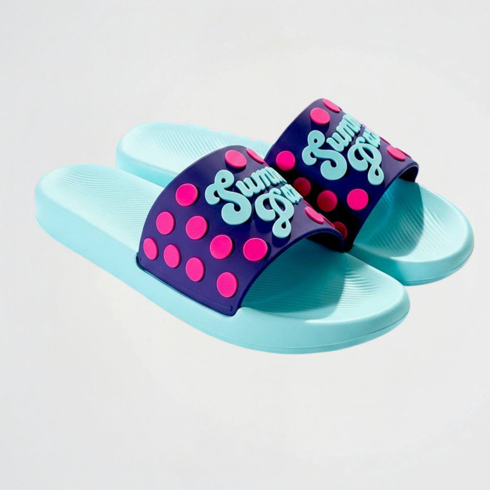 Summer Daze Turquoise Slides