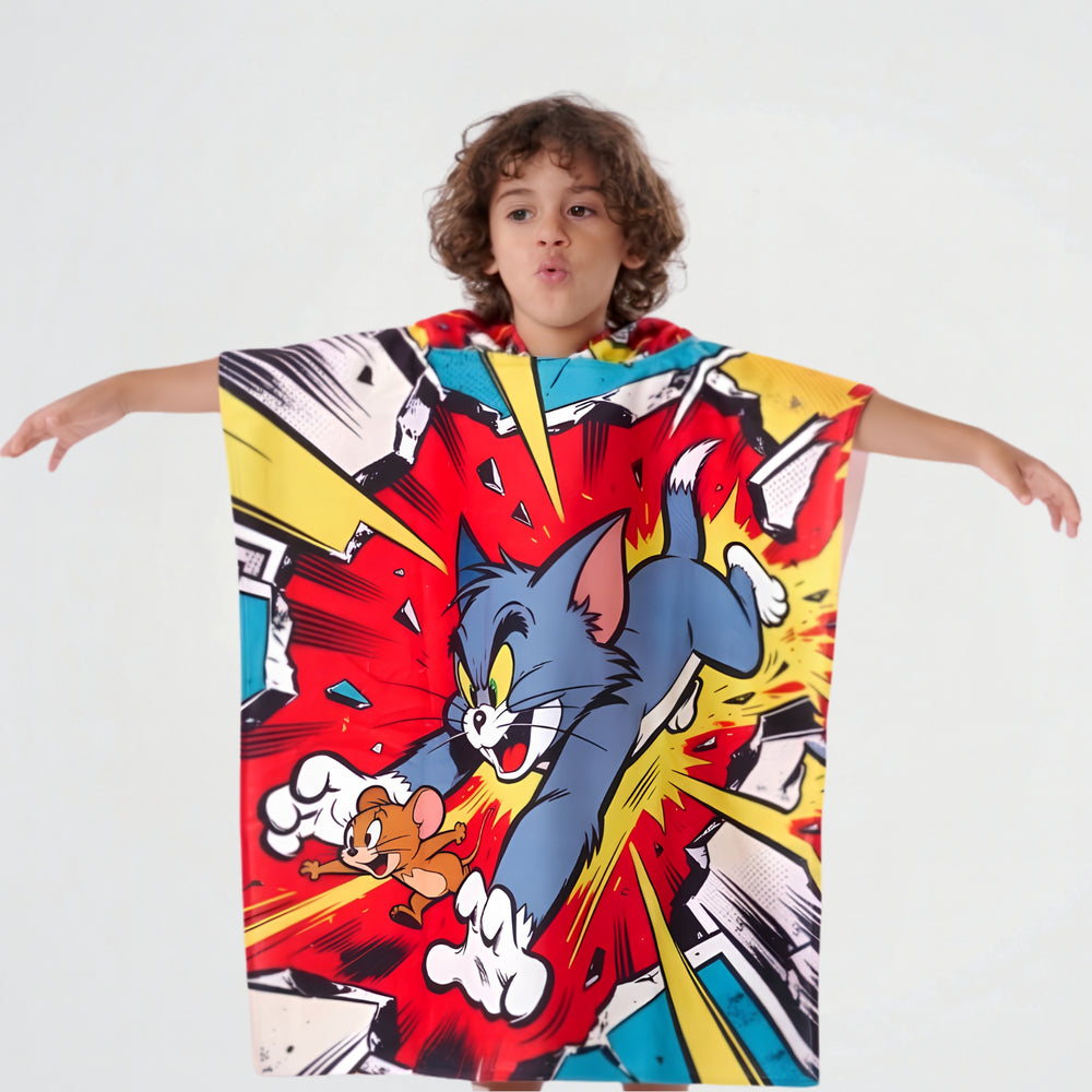 Tom And Jerry Microfiber Beach Poncho