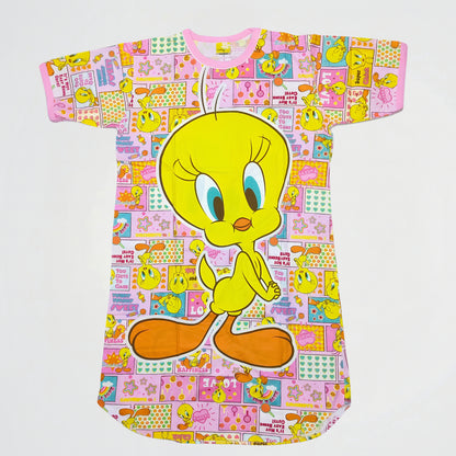 Tweety Pink Cotton Sleeping Dress