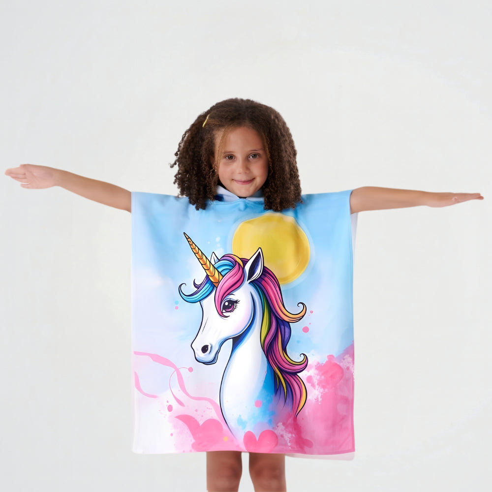 Unicorn Sunshine Microfiber Beach Poncho