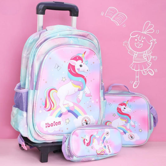 Unicorn Backpack/Trolley Bag School Set