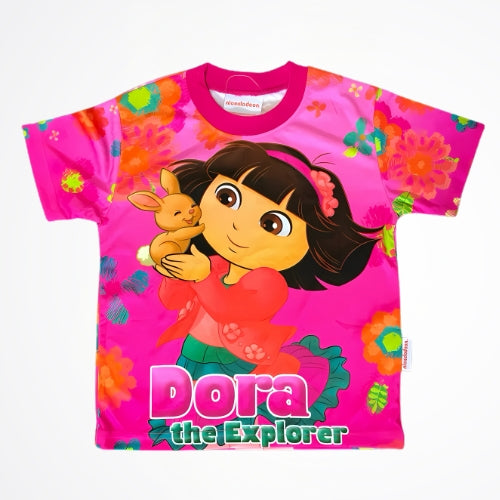 Dora The Explorer Fuchsia Rash Guard Swim Shirt