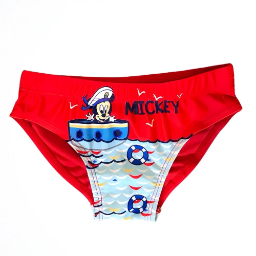 Mickey Mouse And The Boat Red/Red Lycra Swim Brief
