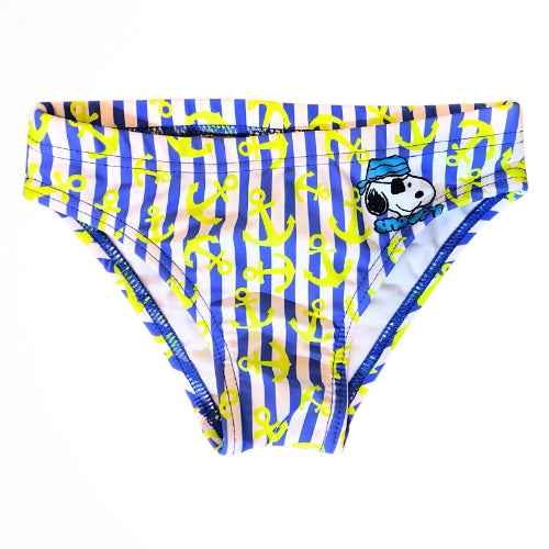 Snoopy Striped Blue Lycra Swim Brief