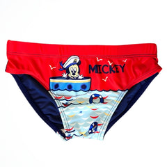 Mickey Mouse And The Boat Red/Navy Lycra Swim Brief