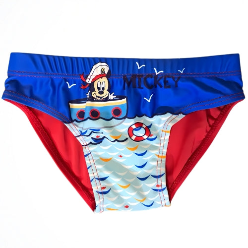 Mickey Mouse And The Boat Blue/Red Lycra Swim Brief
