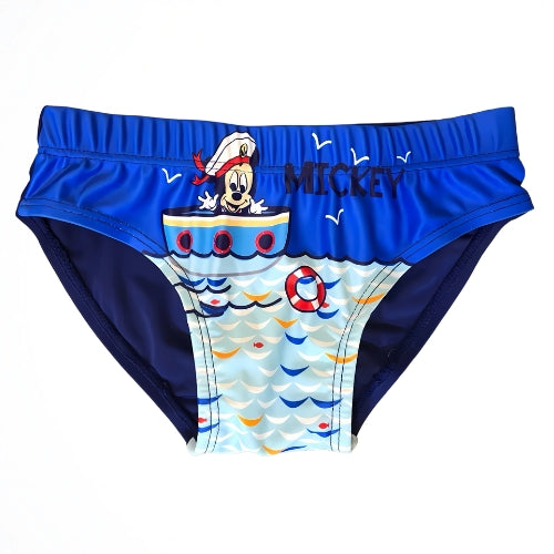 Mickey Mouse And The Boat Blue/Navy Lycra Swim Brief