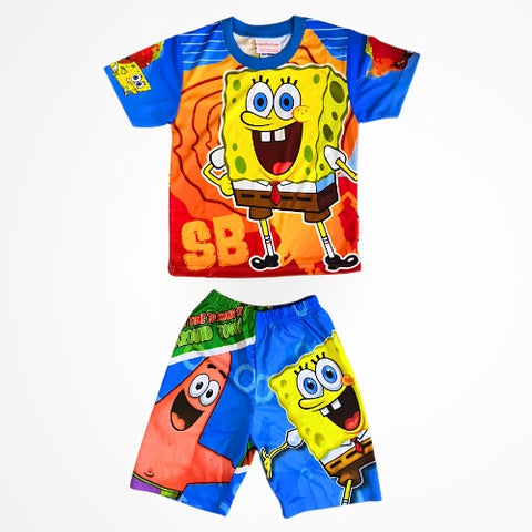 Spongebob Light Blue Rash Guard Swim Set