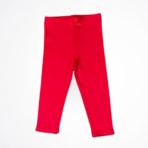 Basic Red Cotton Leggings