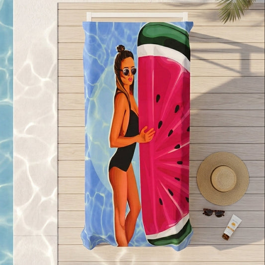 Watermelon Float Microfiber Beach Towel