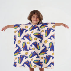 Whales Microfiber Beach Poncho