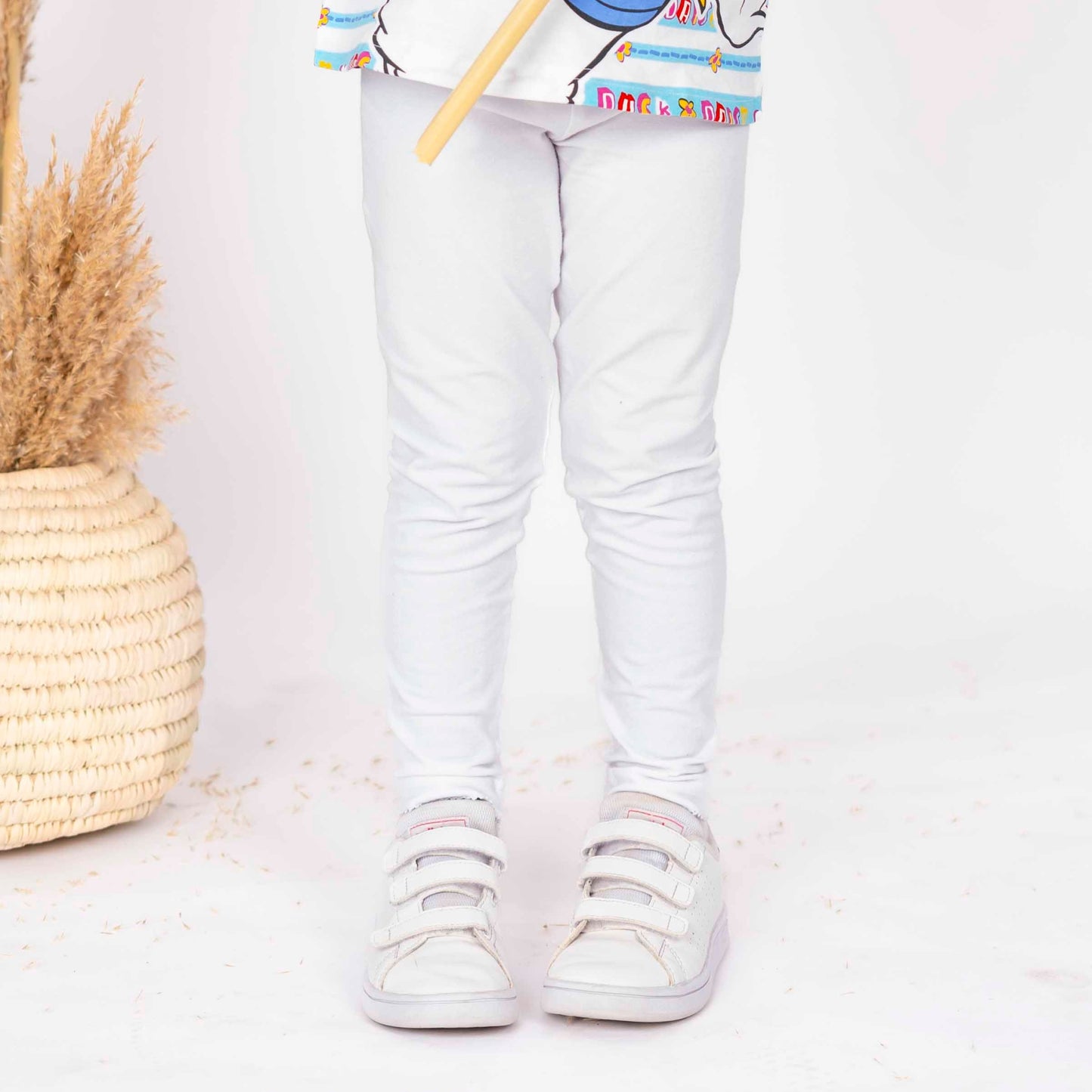 Basic White Cotton Leggings