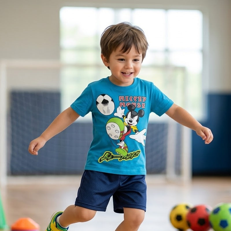 Mickey Mouse Cotton T-Shirt (Model 0174- Blue)