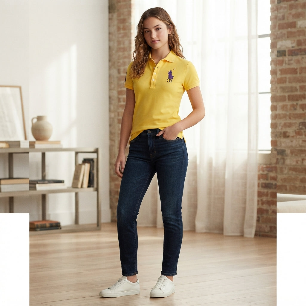 Basic Cotton Short-Sleeved Polo Shirt