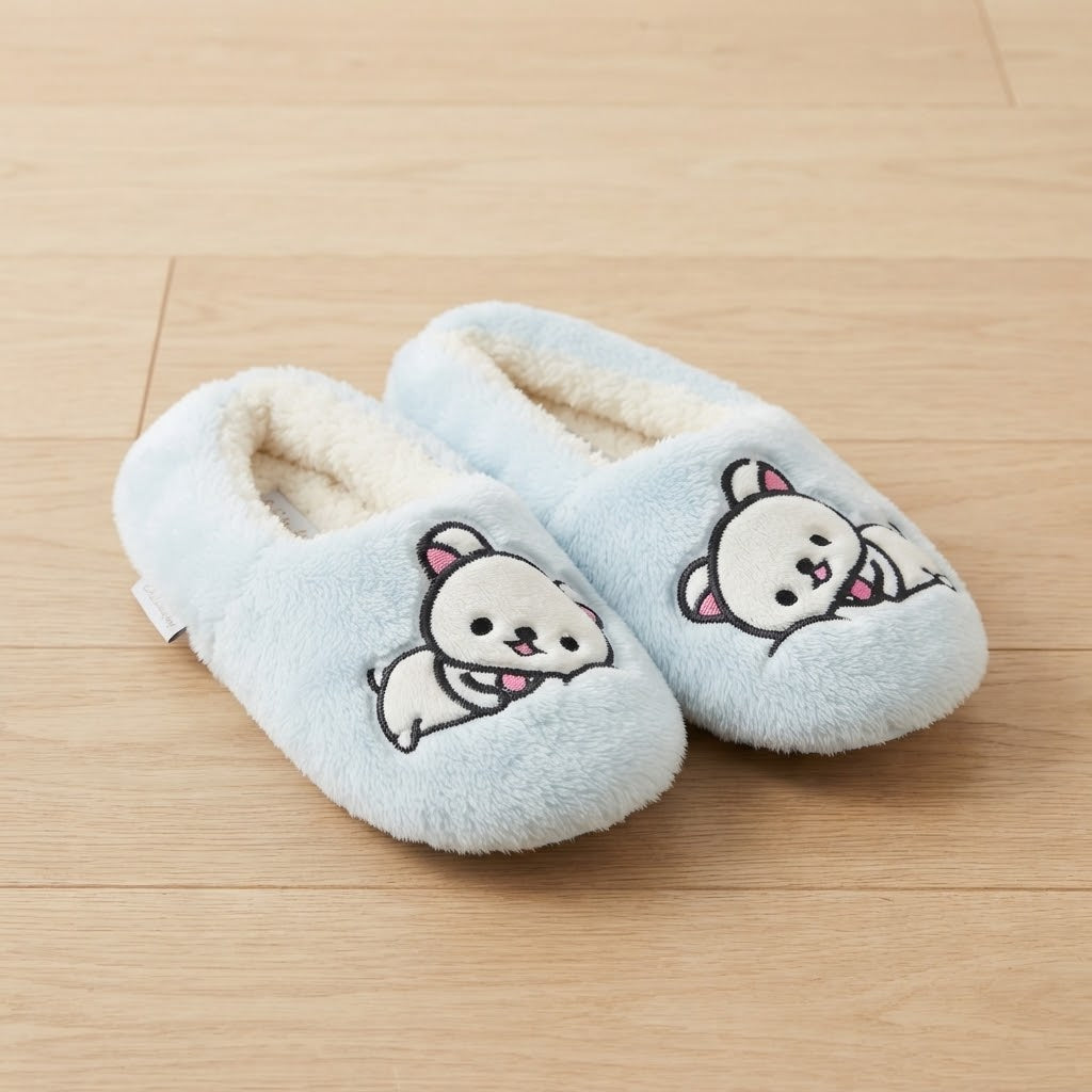 Bear Light Blue House Shoes