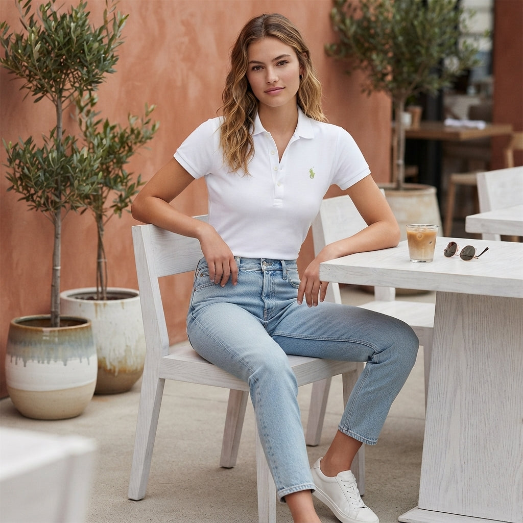 Basic Cotton Short-Sleeved Polo Shirt