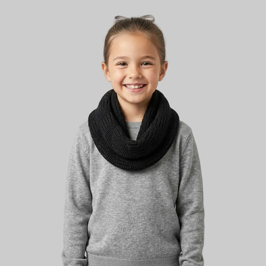 Rounded Black knitwear Scarf