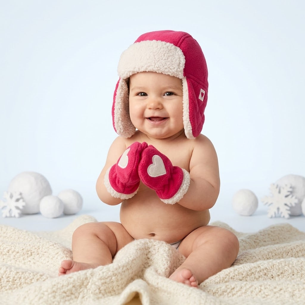 Basic Hearts Fleece Ice Cap Set
