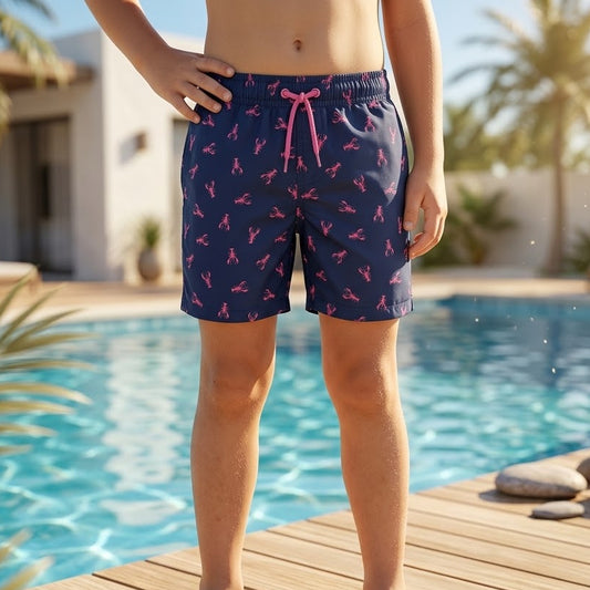 Scorpions Pattern Navy Microfiber Swimshort
