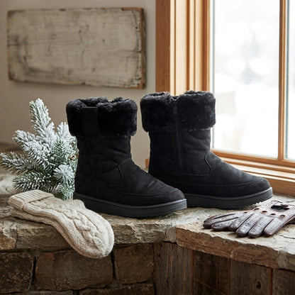 Basic Zipper Fur Boot