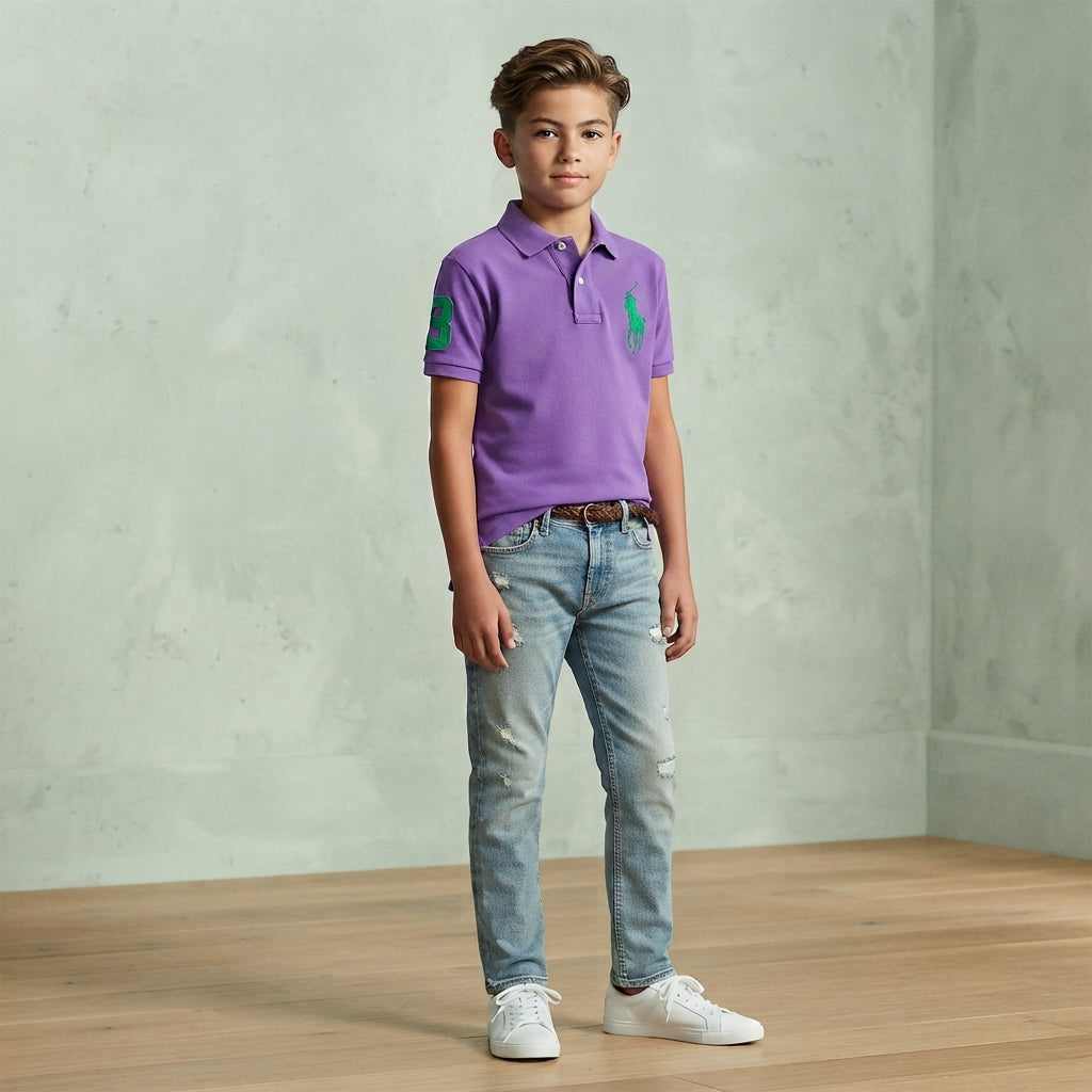 Basic Cotton Short-Sleeved Polo Shirt