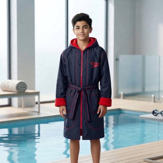 Basic Navy & Red Waterproof Swim Robe