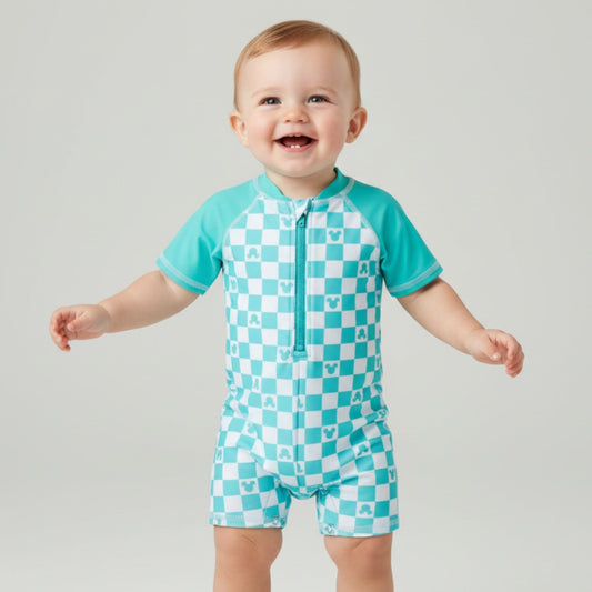 Mickey Mouse Aqua Marine Rash Guard Swimsuit