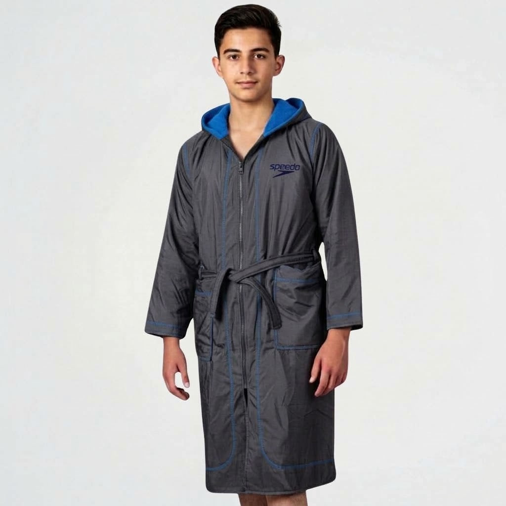 SP Dark Grey & Blue Waterproof Swim Robe