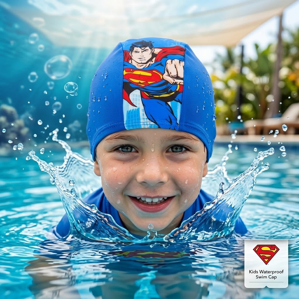 Superman Waterproof Swim Cap