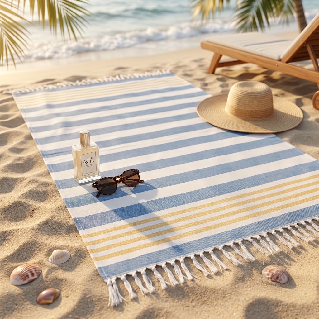 Striped Cotton Beach Mat
