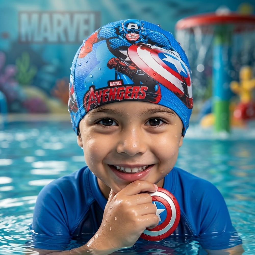 Captain America Waterproof Swim Cap