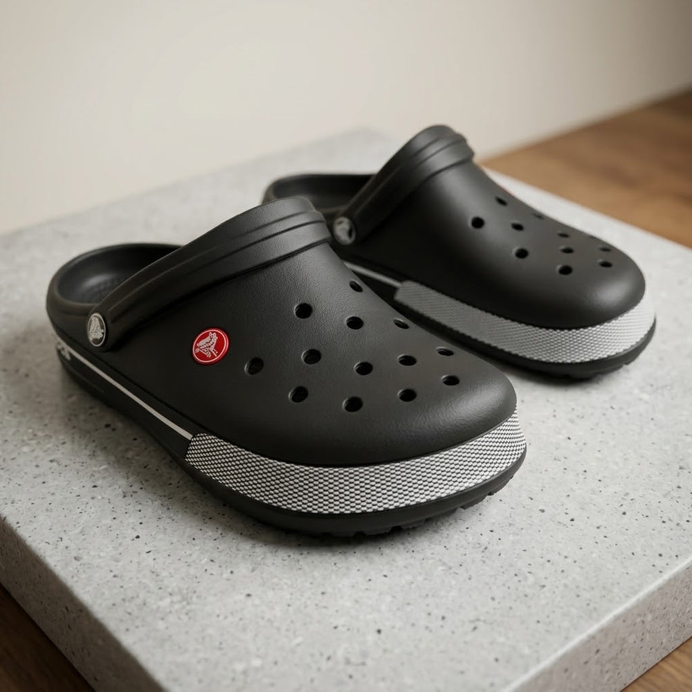Crocband Black/Grey Clogs